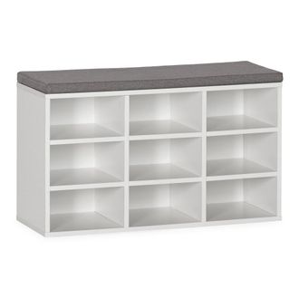 HOMN Banco zapatero color blanco 9 huecos