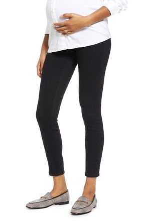 1822 Denim Re:Denim Ankle Skinny Maternity Jeans in Black at Nordstrom, Size 27