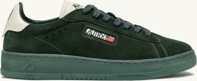 DALLAS LOW SNEAKERS IN MARSHMALLOW AND BOTTLE GREEN SUEDE