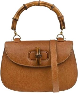 Gucci Pre-owned Handbags, female, Brown, Size: ONE SIZE Pre-owned Leather Handbag