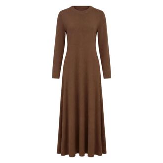 Max Mara Vestido largo de punto - Dresses - Mujer - Marr&oacute;n - M