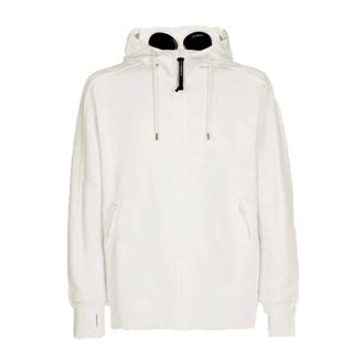 C.P. Company C.p. Company - Diagonal Raised Fleece Rits Hoodie - Heren - Sweatshirts & Hoodies - Wit - Maat: 2XL Fleece