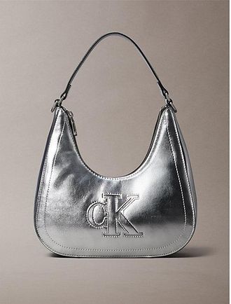 Calvin Klein Bolso De Hombro Bandolera Con Monograma Met&aacute;lico