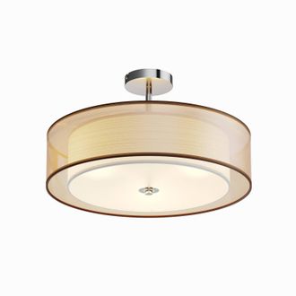 Lindby Lindby - L&aacute;mpara De Techo pikka En Marr&oacute;n Textura, Tela, Tejido, Seda