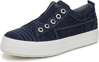 Blowfish Womens Super Play Sneaker, Indigo Blue Washed Linen, 6 UK