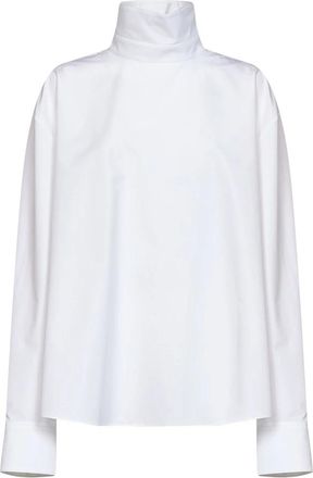 Givenchy Omgekeerd Shirt in Popeline - Dames - Blouses - Wit - S - Katoen - Overhemden