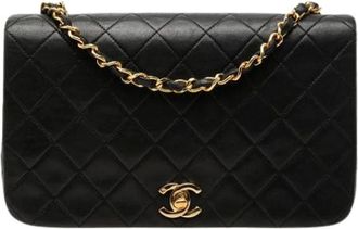 Chanel Pre-owned Quilted Lambskin Crossbody Bag - Dames - Pre-owned - Zwart - Maat: ONE Size Leer
