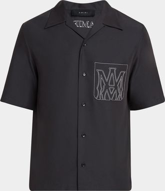 Amiri Mens MA Outline Pocket Bowling Shirt