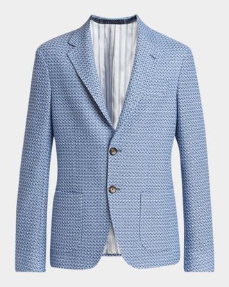 Etro Men & apos;s Roma Honeycomb Cotton Two-Button Sport Jacket