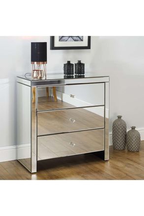 Birlea Seville 3 Drawer Chest Mirrored in Silver