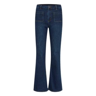 Kaffe Flared Jeans Dark Blue Denim - female - Kaffe - Bootcut Jeans - Blue - 2XL - Jeans