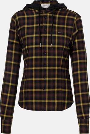Coperni Hooded checked cotton shirt