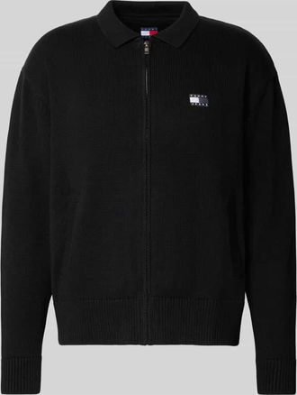 Tommy Jeans Relaxed Fit Strickjacke aus reiner Baumwolle in Black, Größe XXL