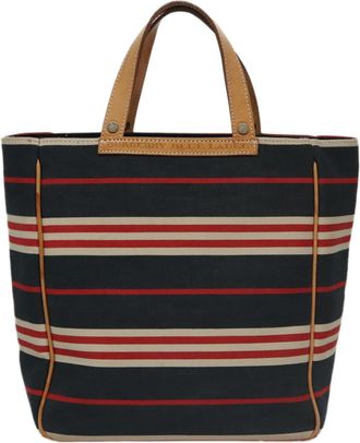 Burberry Navy Canvas Handbag (Pre-Owned)