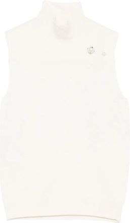 Alberta Ferretti Top a collo alto con decorazione - Toni neutri