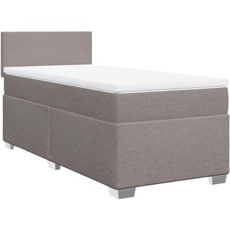 vidaXL Cama Box Spring Con Colch&oacute;n Tela Gris Taupe 90x200 Cm Vidaxl