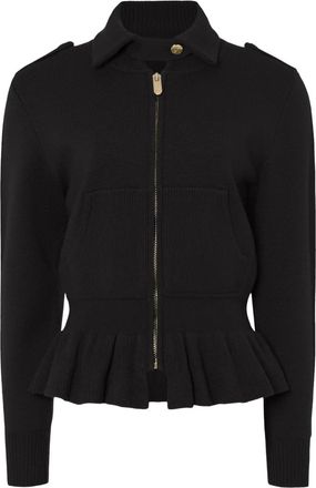 Temperley London ruffled zip NAPOLEON KNIT jacket - Black