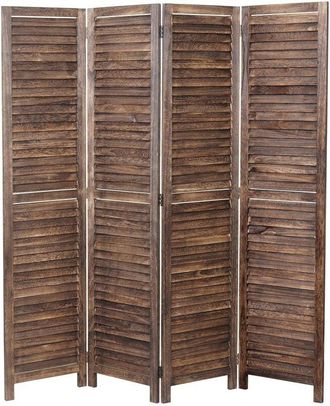 Hhg nunca usado] Biombo 836, biombo separador de ambientes, aspecto shabby vintage, 170x160cm, marrón