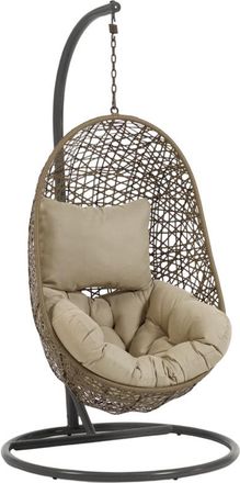K Home Outdoor Design Hängesessel Florino, mit Standfuss, Dunkelgrau/Taupe