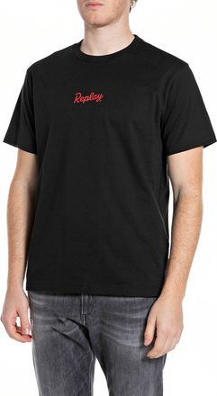 Replay T-Shirt REPLAY, Herren, Gr. XXL, schwarz, Jersey, Obermaterial: 100% Baumwolle, bedruckt, regular fit h&uuml;ftlang, Rundhals, abgesteppte Kante, Shirts T-