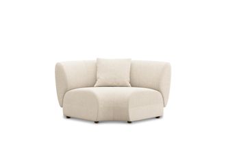 Castlery Auburn Curve Corner Sofa Customized, Performance Linen Weave, Cream, Spill Resistant, Modular for Sofas by Castlery