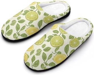 Generic Citrus Grapefruit Cotton Slippers for Women Indoor Outdoor Slipper Slip-On Memory Foam Home Shoes