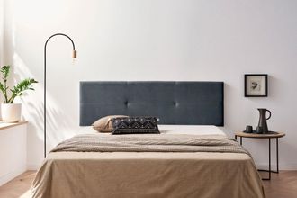 Moonia Cabecero Tapizado Alma Acualine 115x50x5 Cm - Gris Oscuro - Moonia