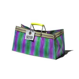 Puebco Green x Purple Wide Recycled Plastic Stripe Bag(s)