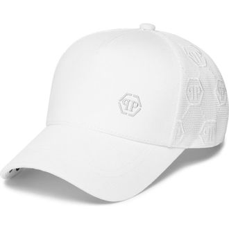 Philipp Plein Baseball Cap Hexagon Unisex in White at Nordstrom, Size 00
