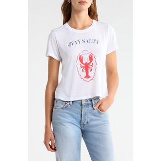 Splendid Stay Salty Graphic Cotton Blend T-Shirt in Lobster White at Nordstrom, Size Small