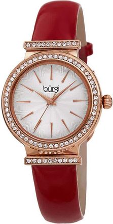 Bürgi Silver Dial Red Leather Ladies Watch BUR230RD