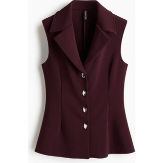 H&M Jersey Waistcoat in Burgundy at Nordstrom, Size X-Small