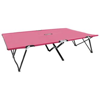 vidaXL Vidaxl - Tumbona Doble Plegable Acero Rosa