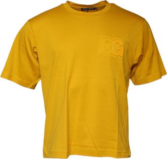 Dolce & Gabbana Dark Yellow Logo Crew Neck Short Sleeves Mens T-shirt
