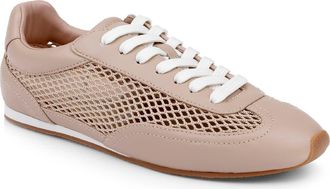 L'agence Jarah Mixed Media Sneaker in Cappuccino Leather at Nordstrom, Size 9