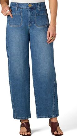 Wit & Wisdom Skyrise Relaxed Barrel Leg Jeans in Mid Blue at Nordstrom, Size 12