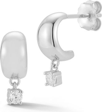 Glaze Jewelry Cubic Zirconia Drop Small Hoop Earrings in Silver at Nordstrom Rack