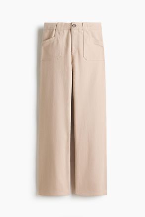 H&M Weite Twillhose - Beige
