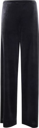 Emporio Armani Fluweelachtig Rechte Pijpen Broek - Dames - Straight fit broeken - Zwart - 2XS - Broeken