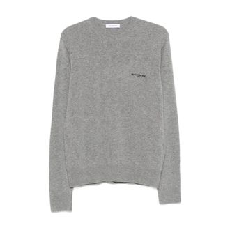 Givenchy Truien & Vesten, Heren, Grijs, L, Wol, Geborduurde trui van wol en kasjmier