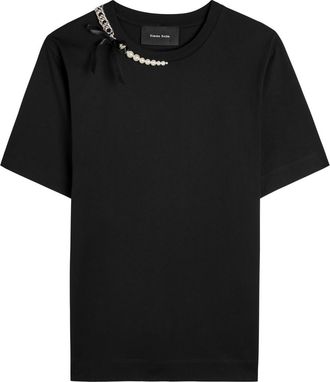 Simone Rocha Simone Rocha Pearl & Chain Boy Cotton T-shirt - Black - S (UK8-10 / S)