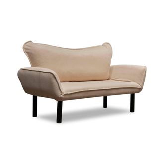 Dmora Sof&aacute; Cama 2 Plazas Hone, Almacenaje, Reclinable, Asientos 2, 140x65 Cm Blanco Crema