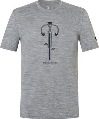 super.natural Vintage Bike Tee Merinoshirt f&uuml;r Herren | grau