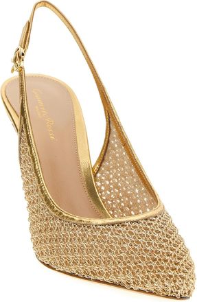 Gianvito Rossi Womens Nikki Slingback Heel Gold Lamb Leather