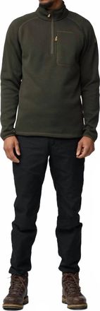 Fj&auml;llr&auml;ven Ovik Half Zip Fleece Sweater In Deep Forest