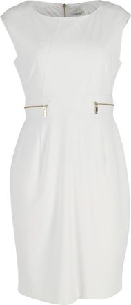 Calvin Klein Sleeveless Sheath Dress in White Polyester