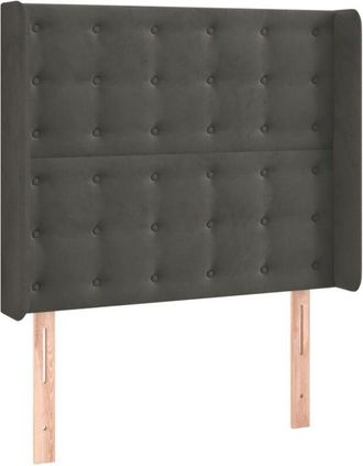 vidaXL Cabecero Con Led De Terciopelo Gris Oscuro 83x16x118/128 Cm Vidaxl