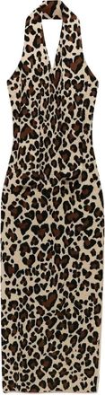 Silvian Heach Lange jurk met halternek - Dames - Feestkleedjes - Bruin - M - Kleedjes