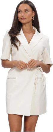 Ydence Jurk Hazel - Dames - Wikkelkleedje - Wit - M - Leer - Kleedjes