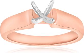 Pompeii3 14K Rose Gold Solitaire Ring Engagement Setting Mounting Solitaire